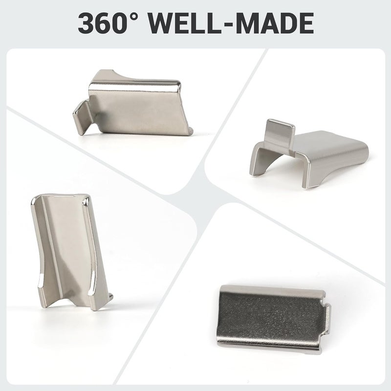Aothotop Shelf Support Clips Metal Shelf Clips for Adjustable Shelf Brackets Metal Shelving Kitchen Study Partition Cabinet Heavy Duty Stainless Steel Shelf Clips Silver 20 Pcs - Image 2